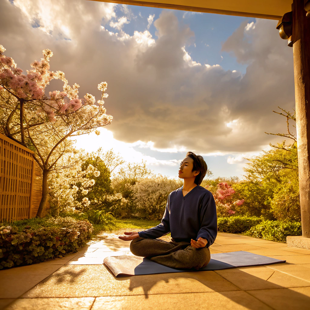 someone meditting with their door open